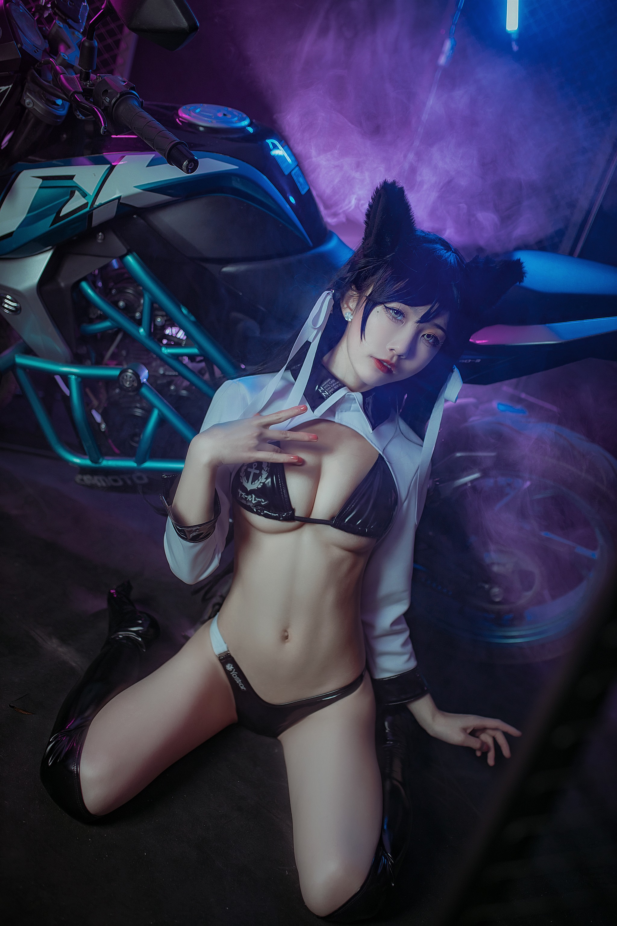 水淼Aqua - NO.004 爱宕犬 机车 [17P]-XikXak